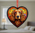 Cocker Spaniel Golden Stained Glass Effect Heart Suncatcher